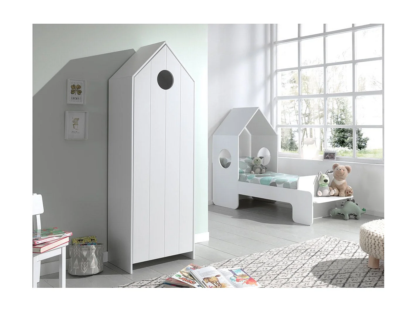 Armoire Enfant 4 Niveaux "Casami" 171cm Blanc