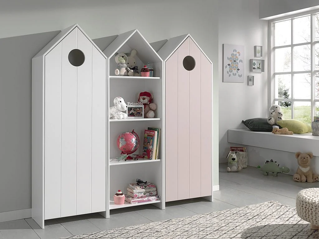 Armoire Enfant 4 Niveaux "Casami" 171cm Blanc