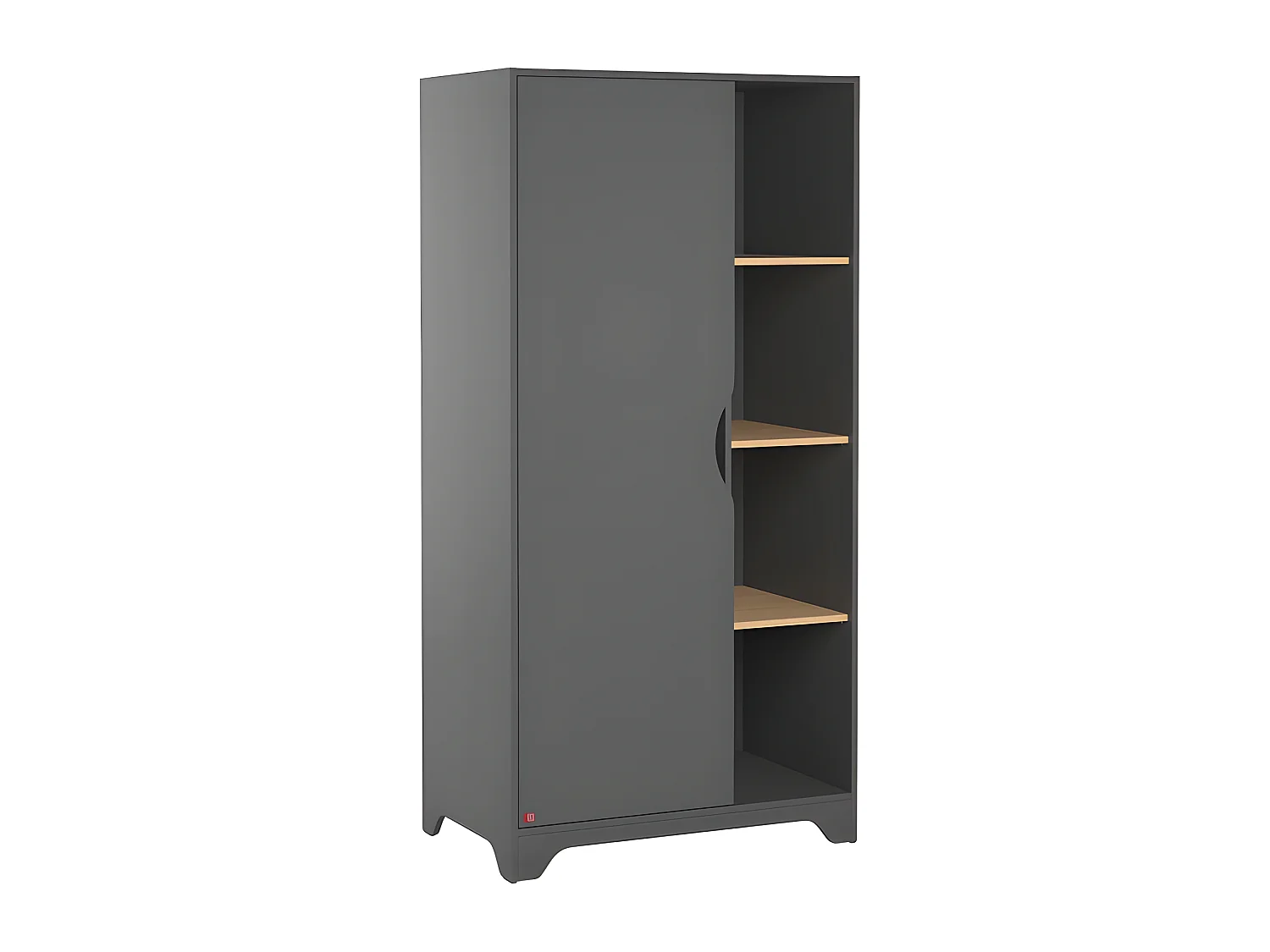 Armoire 1 porte Leaf Gris et bois