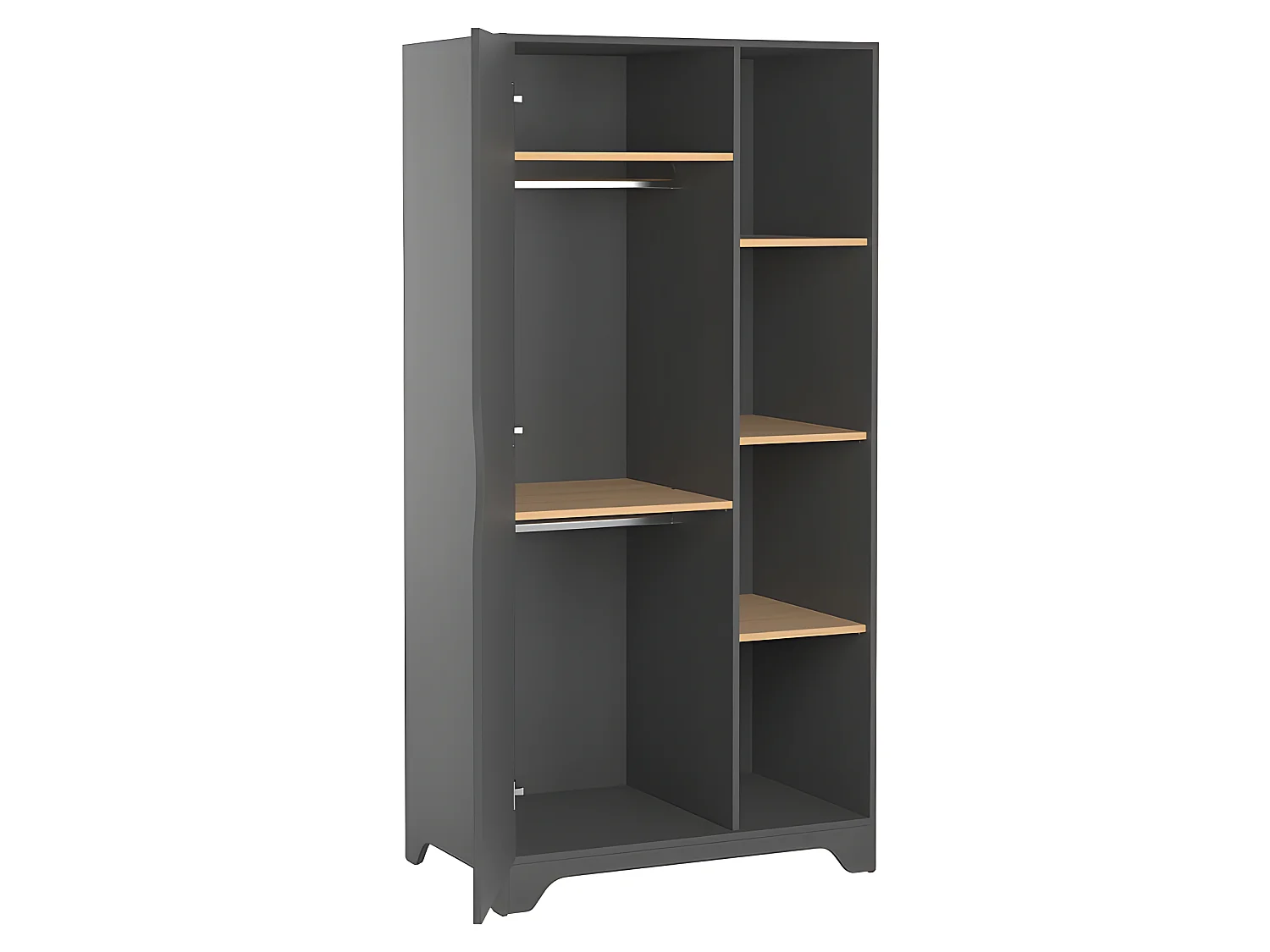 Armoire 1 porte Leaf Gris et bois