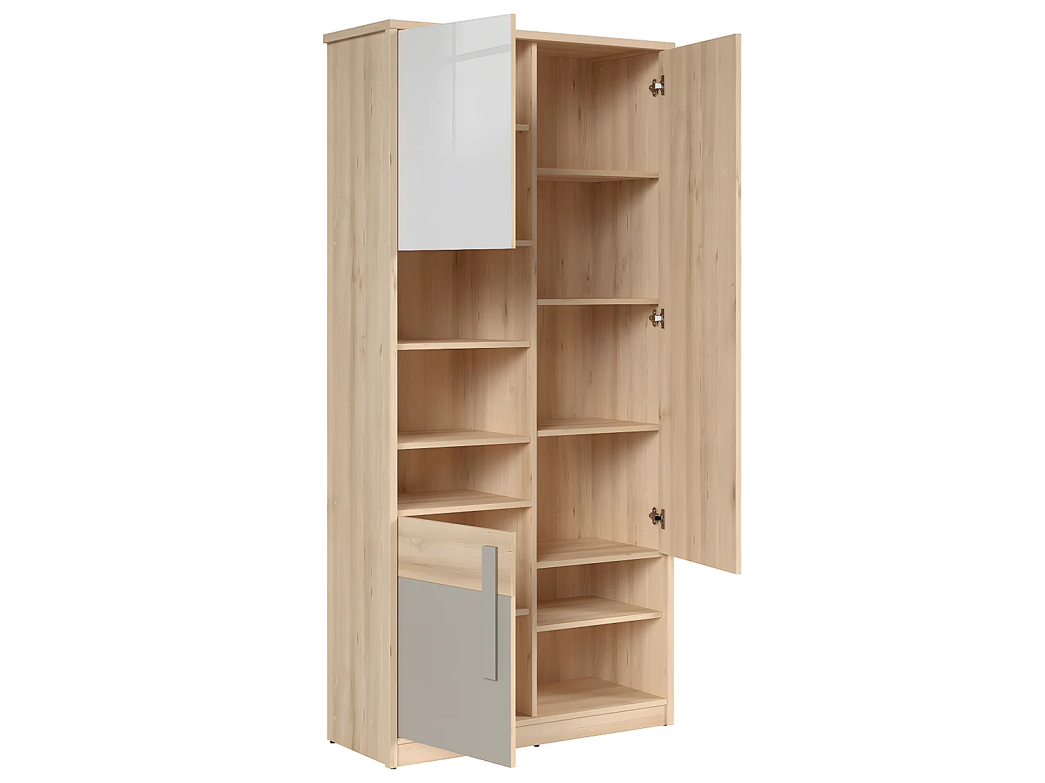 Armoire 3 portes Stella Bois Gris et Blanc