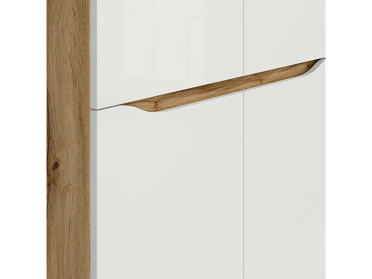 2-türiger Kleiderschrank June Weiß und Holz
