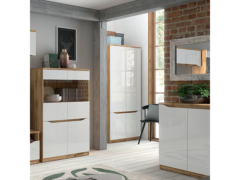 2-deurs kledingkast juni wit en hout