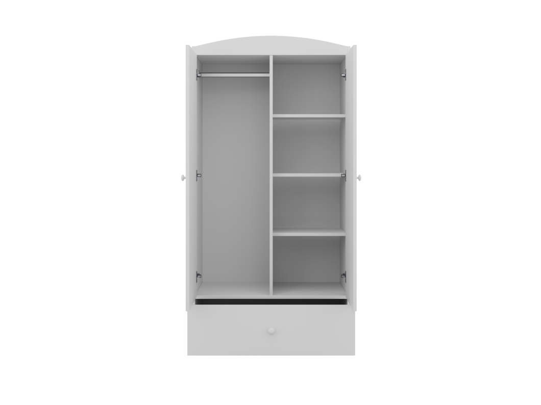 Armoire 2 portes 1 tiroir Babydream Licorne - Blanc