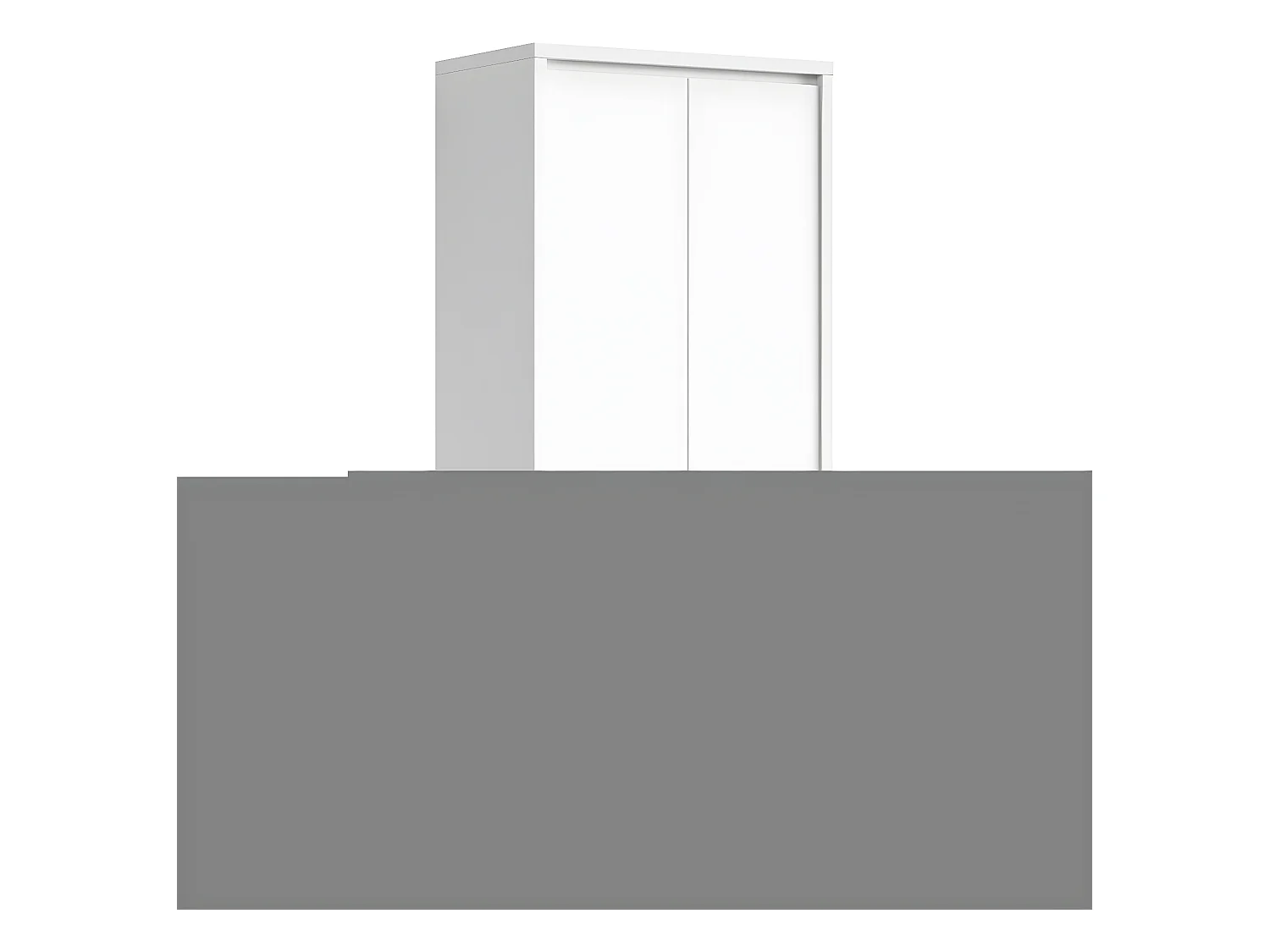 Armoire 2 portes 2 tiroirs Soren Blanc