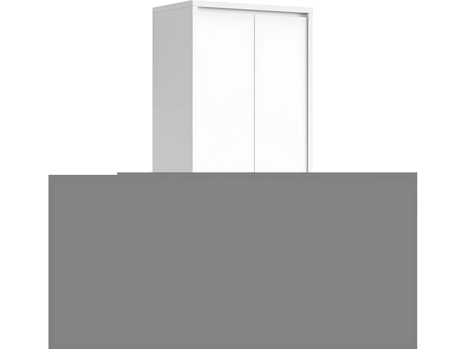 Armoire 2 portes 2 tiroirs Soren Blanc