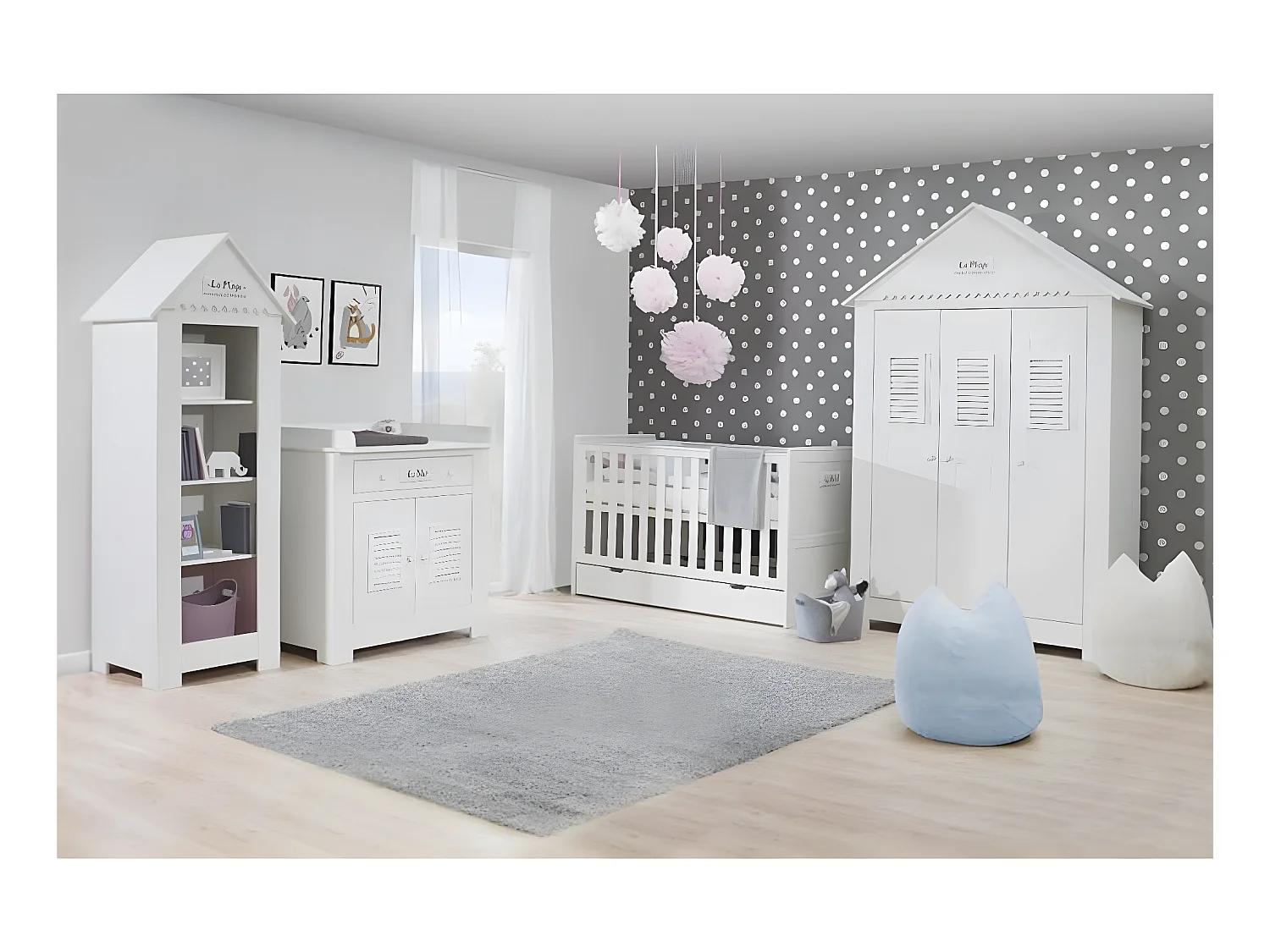 Armoire 3 portes Marsylia MDF Blanc