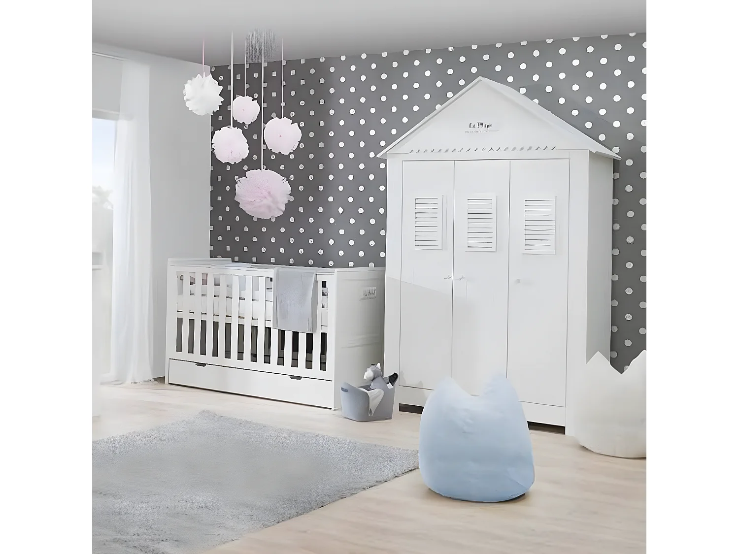 Armoire 3 portes Marsylia MDF Blanc