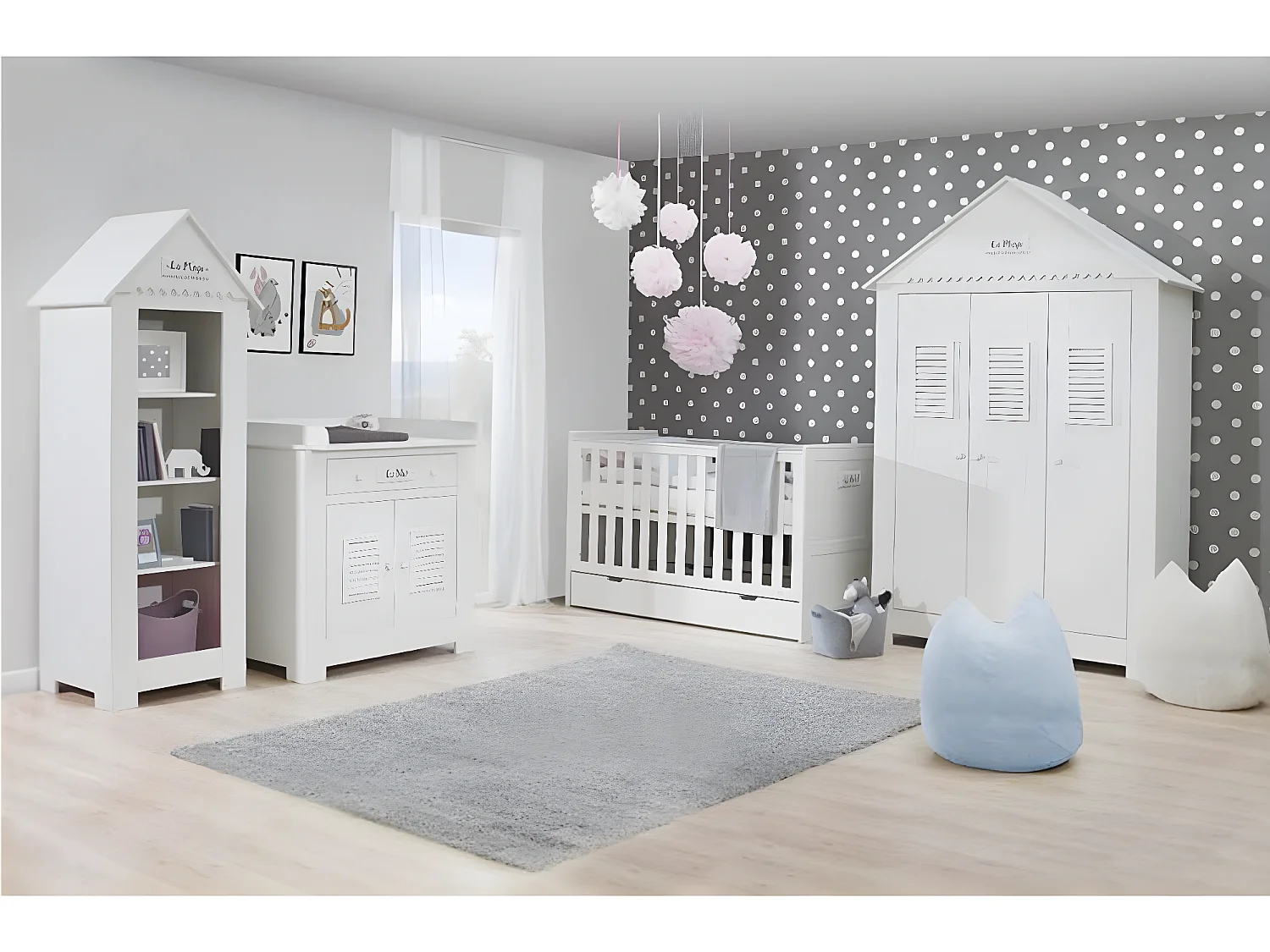 Armoire 3 portes Marsylia MDF Blanc