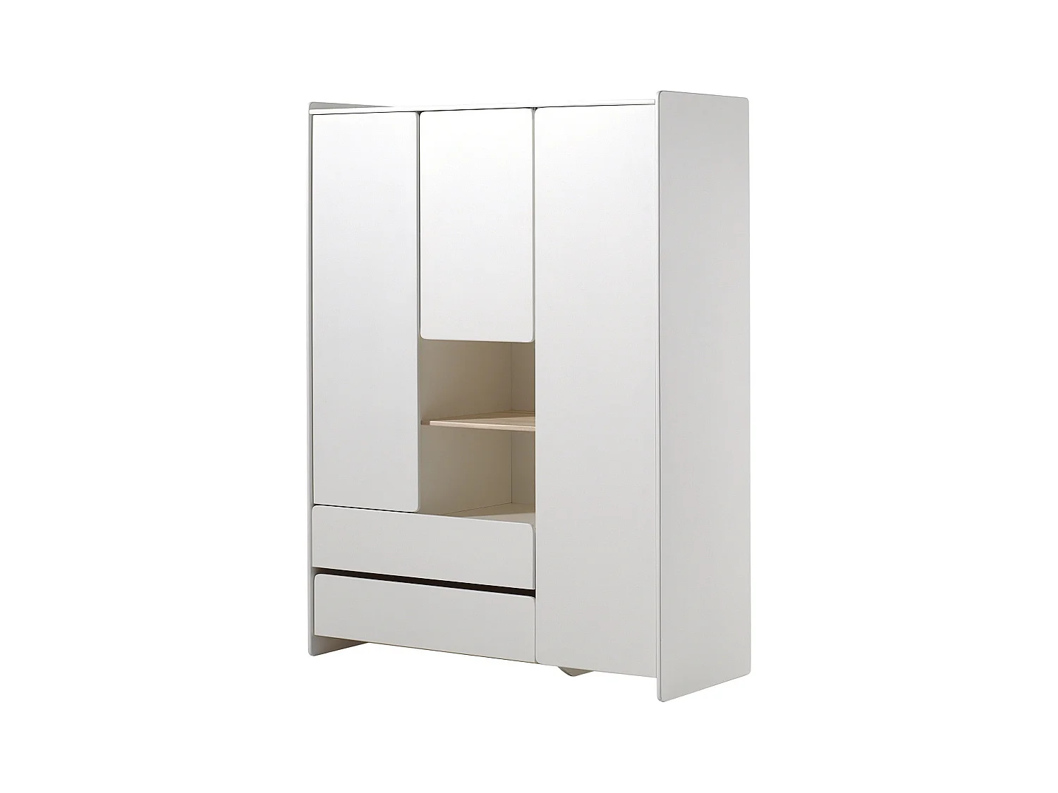 Armoire 3 Portes & 2 Tiroirs "Kiddy" 190cm Blanc