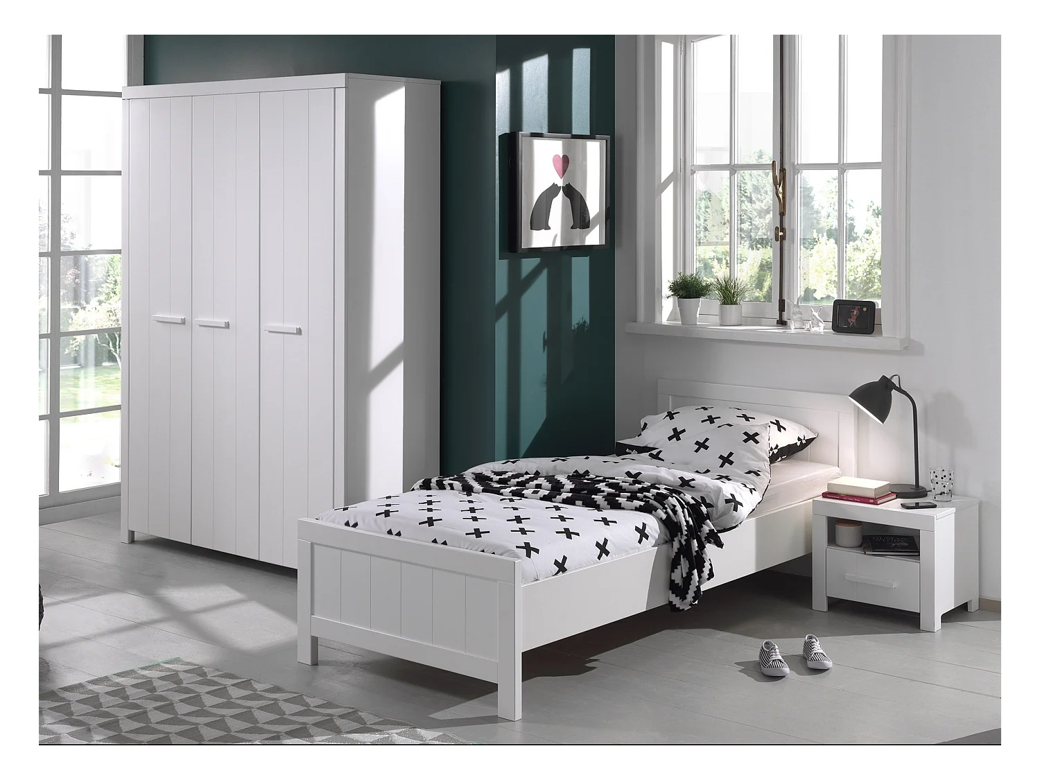 Armoire 3 Portes "Erik" 205cm Blanc