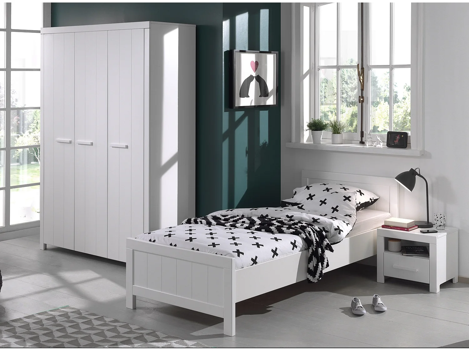 Armoire 3 Portes "Erik" 205cm Blanc