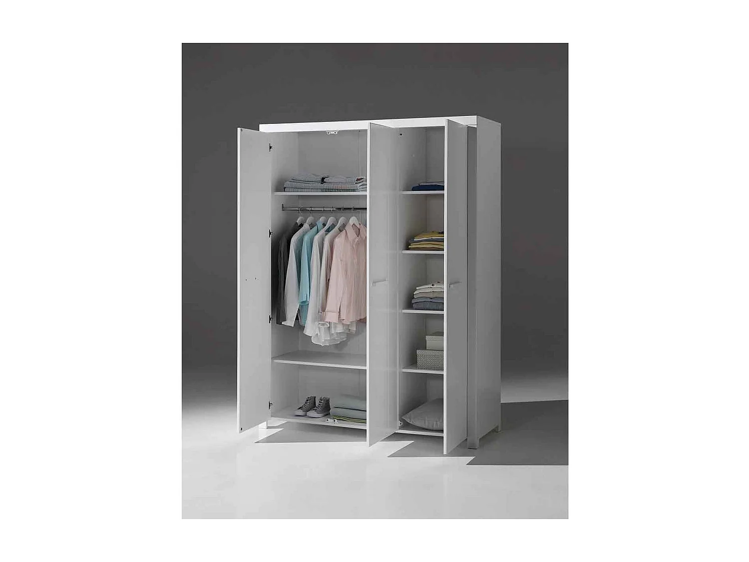 Armoire 3 Portes "Erik" 205cm Blanc