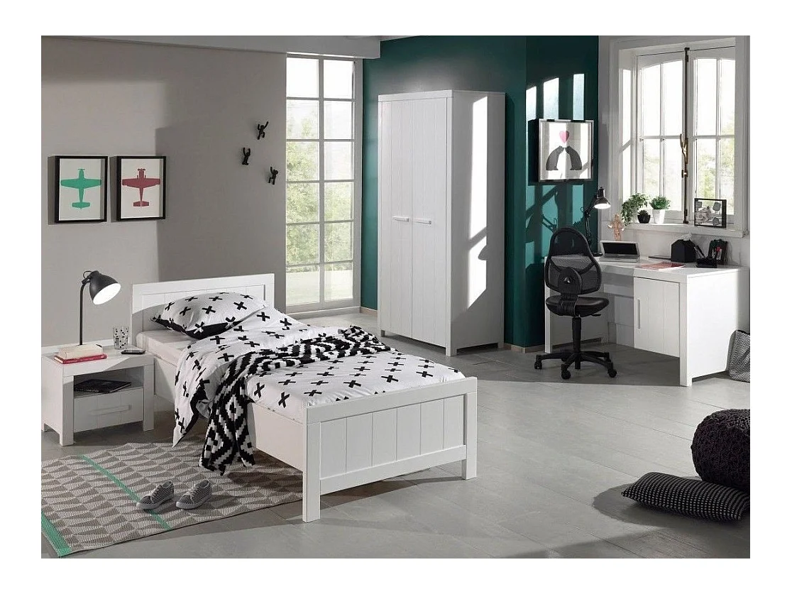 Armoire 2 Portes "Erik" 205cm Blanc