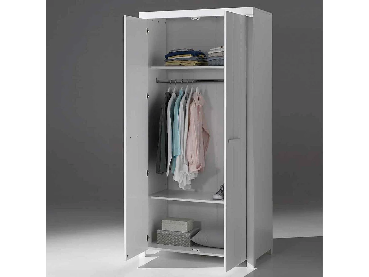 Armoire 2 Portes "Erik" 205cm Blanc
