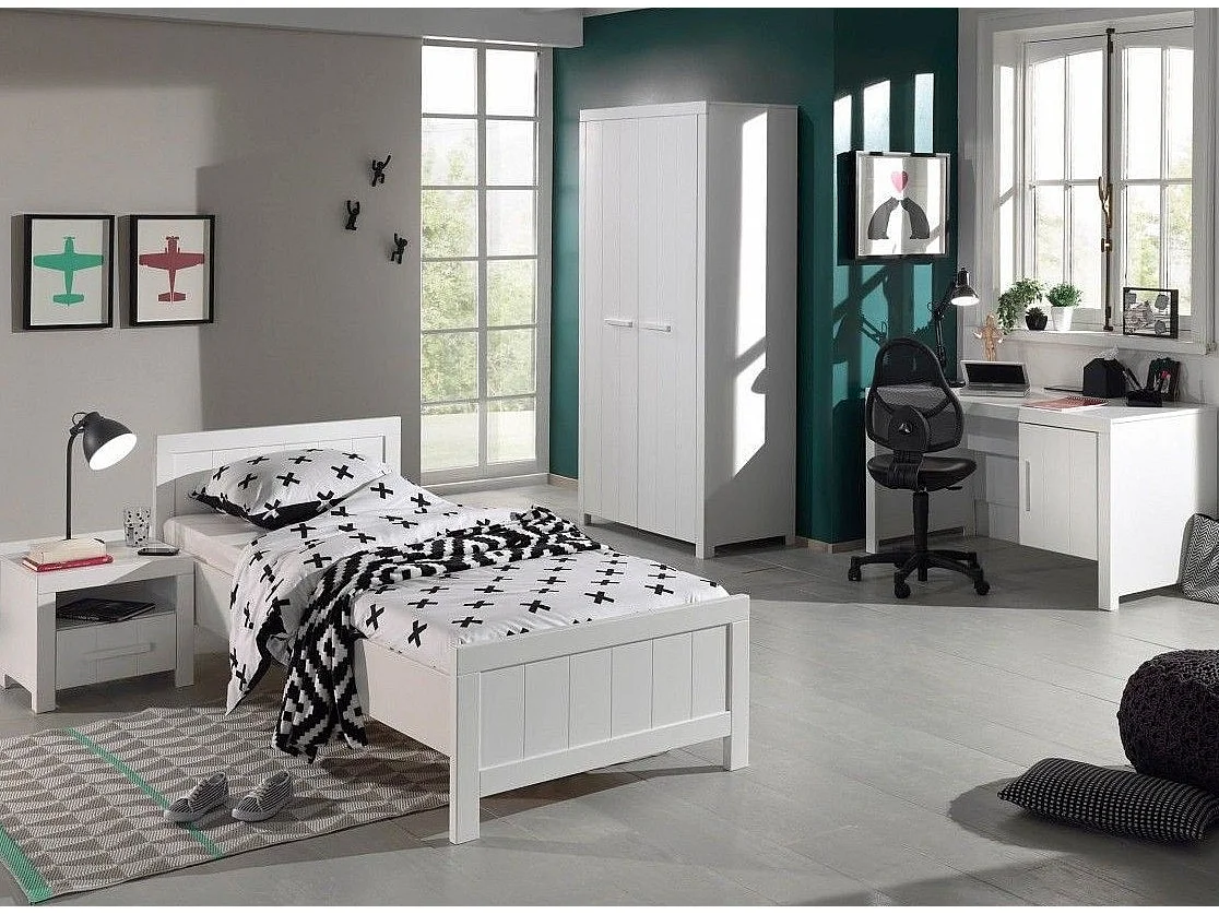 Armoire 2 Portes "Erik" 205cm Blanc