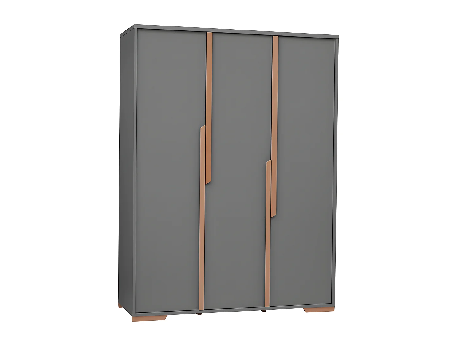 Armoire 3 portes Snap Gris et bois