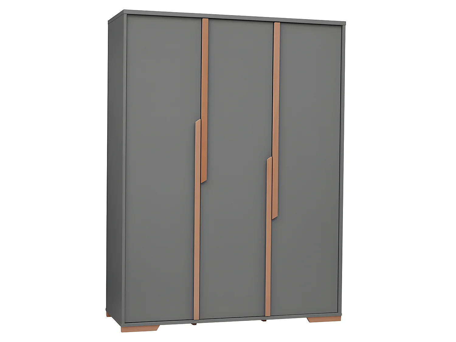 Armoire 3 portes Snap Gris et bois