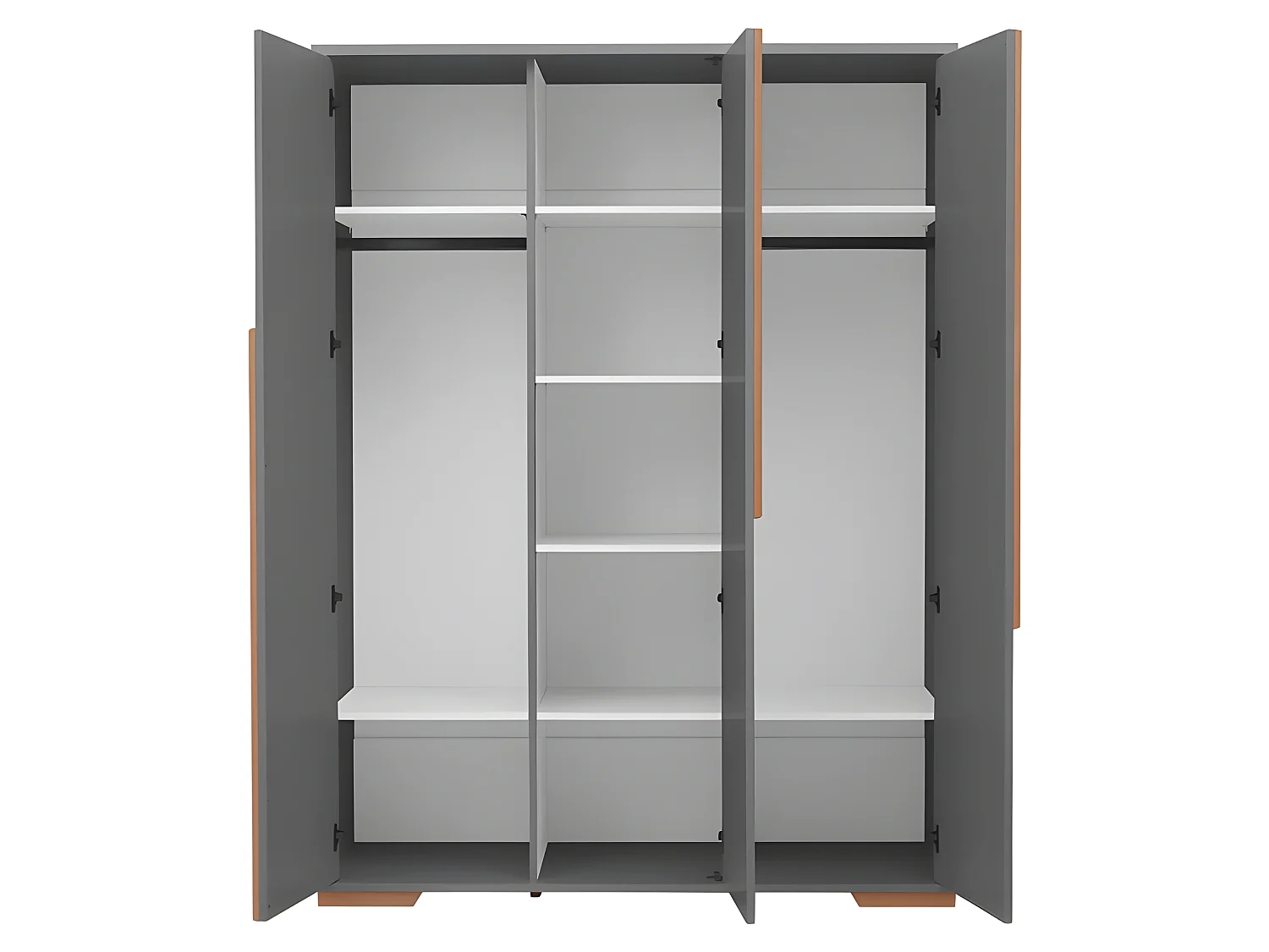 Armoire 3 portes Snap Gris et bois