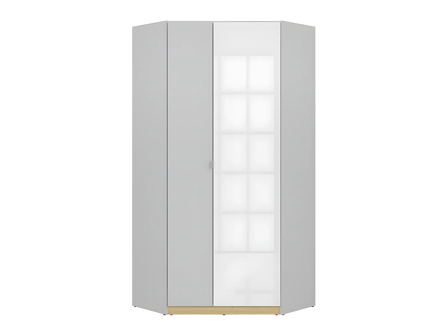 Pop Grijs en Wit 2-deurs hoekkast