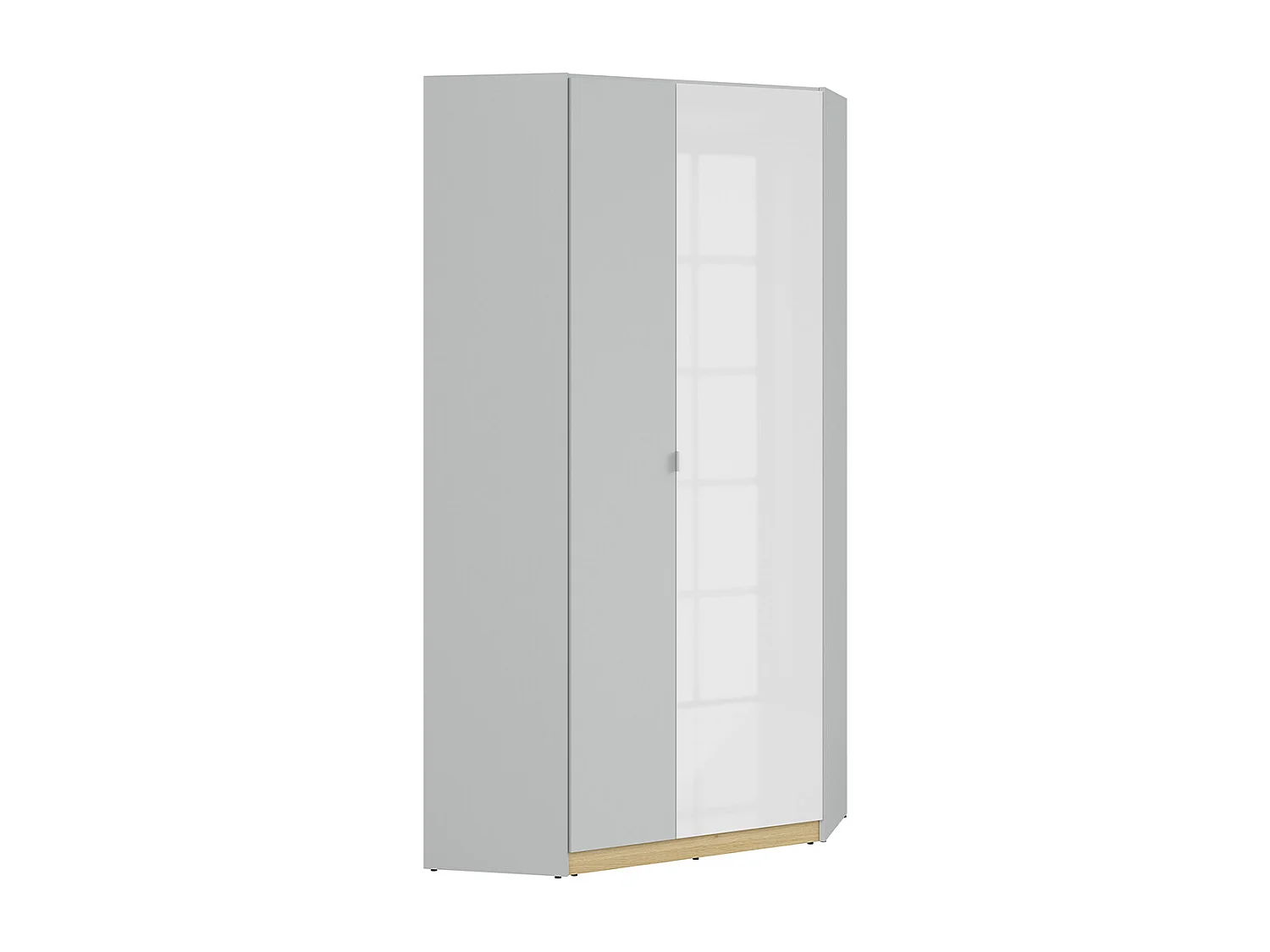 Armoire d'angle 2 portes Pop Gris et Blanc