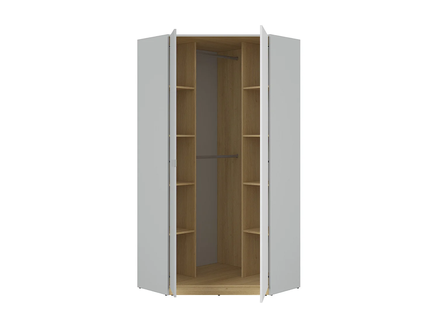 Armoire d'angle 2 portes Pop Gris et Blanc