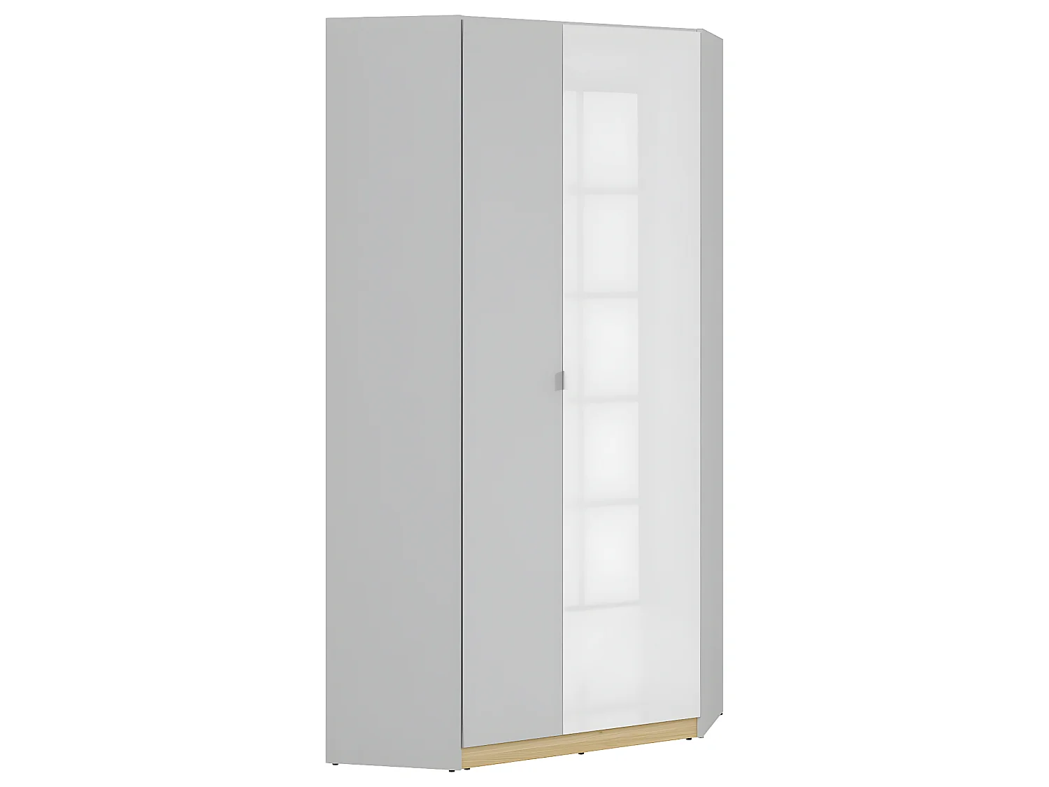 Pop Grijs en Wit 2-deurs hoekkast