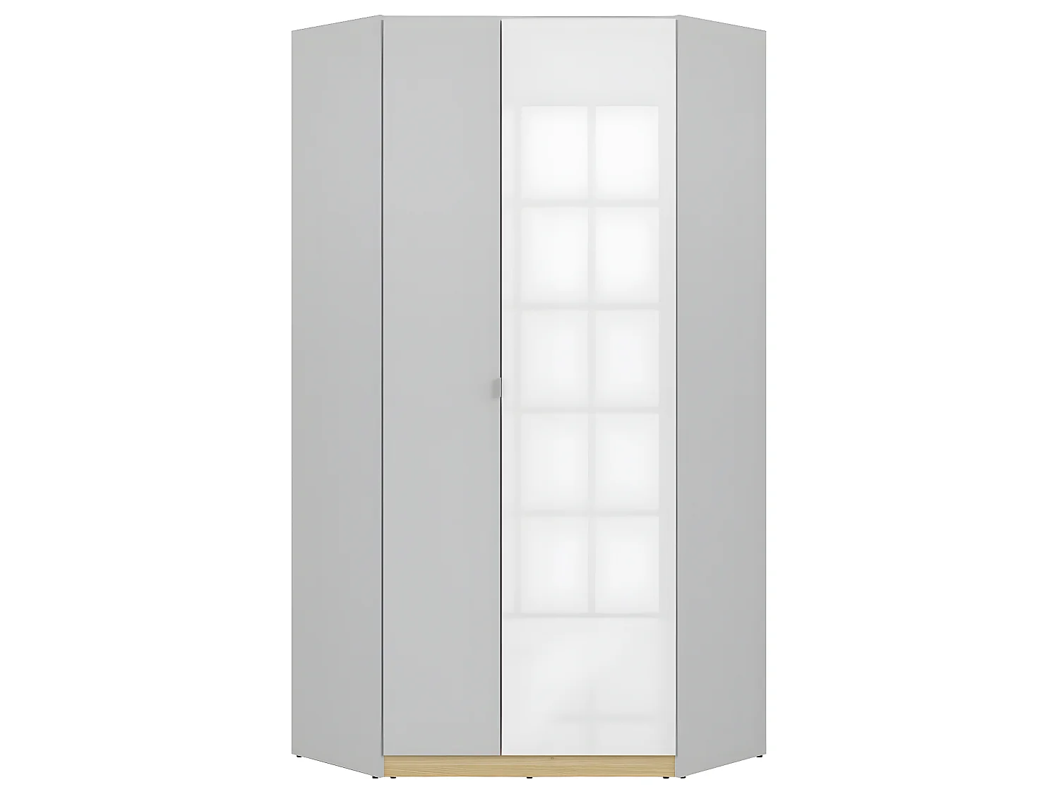 Pop Grijs en Wit 2-deurs hoekkast