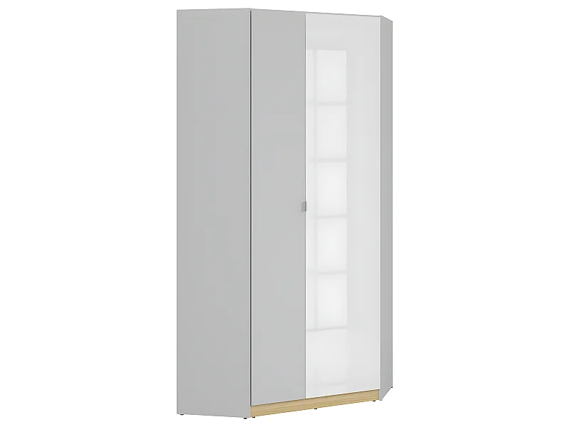 Armario de esquina 2 puertas Pop Gris y Blanco