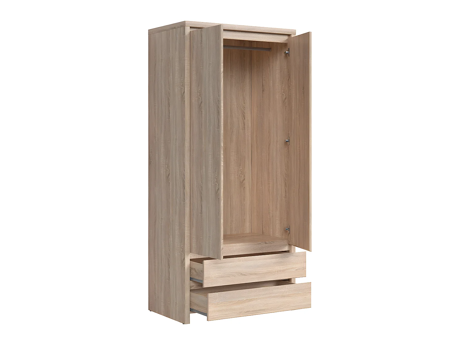 Armoire 2 portes 2 tiroirs Soren Bois