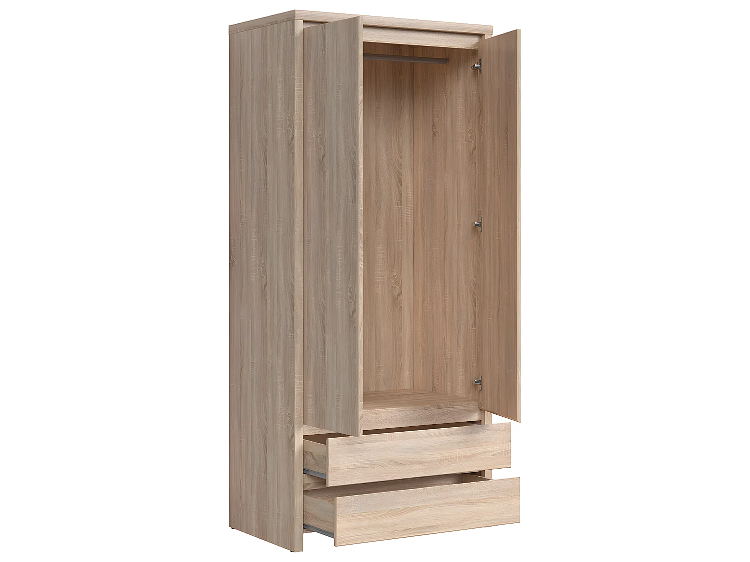 Soren 2-deurs kledingkast 2 laden Hout