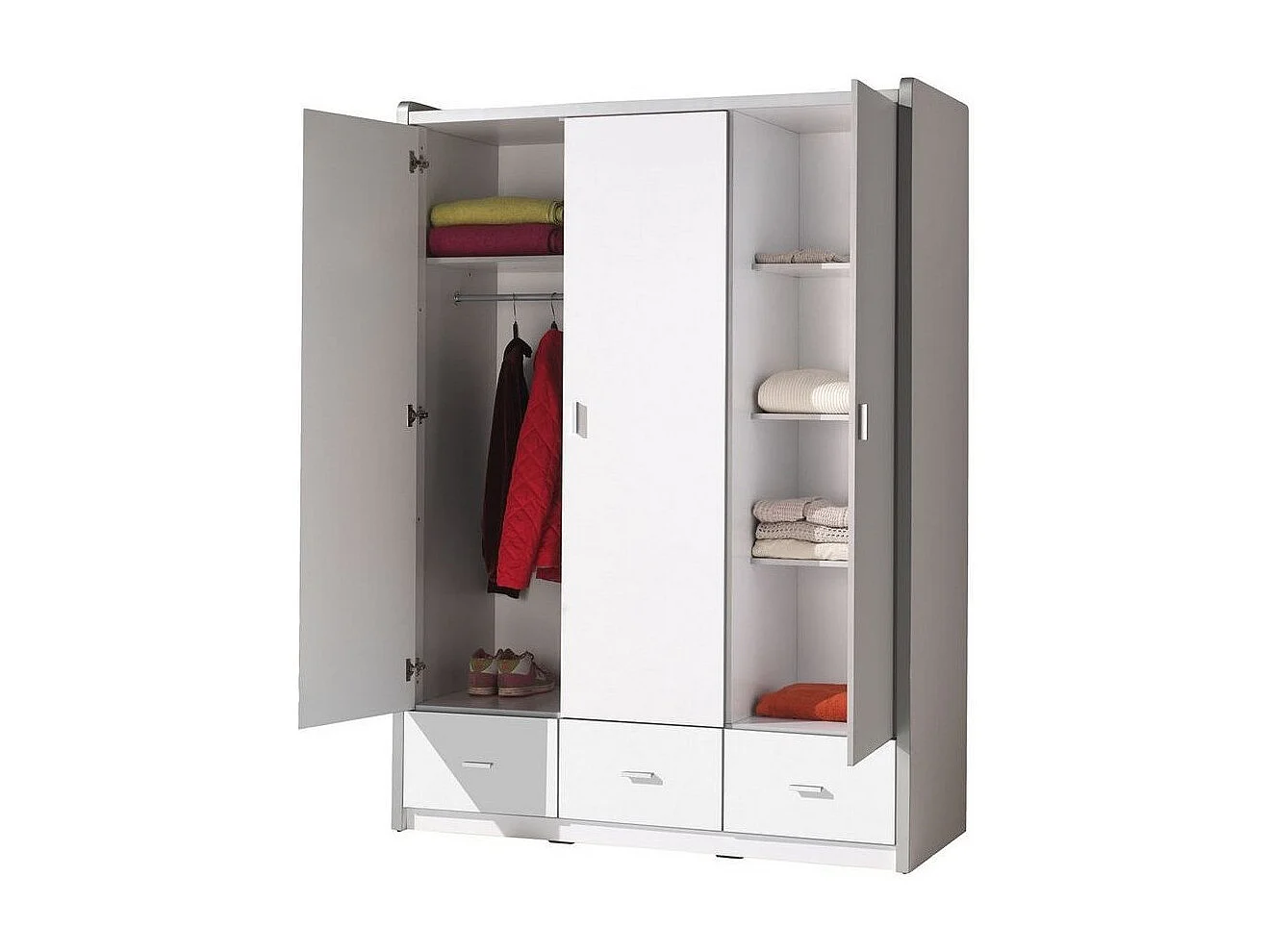 Armoire 3 Portes "Bonny" 202cm Gris
