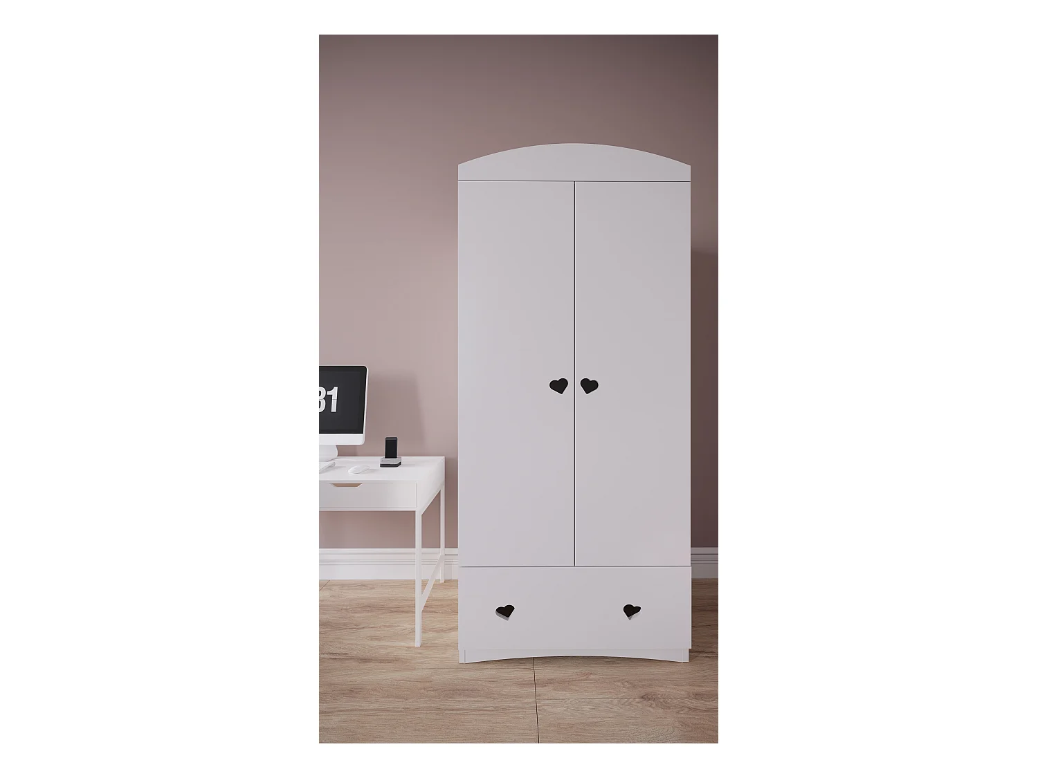 Schrank 2 Türen 1 Schublade Kocot Kids Julia - Weiß