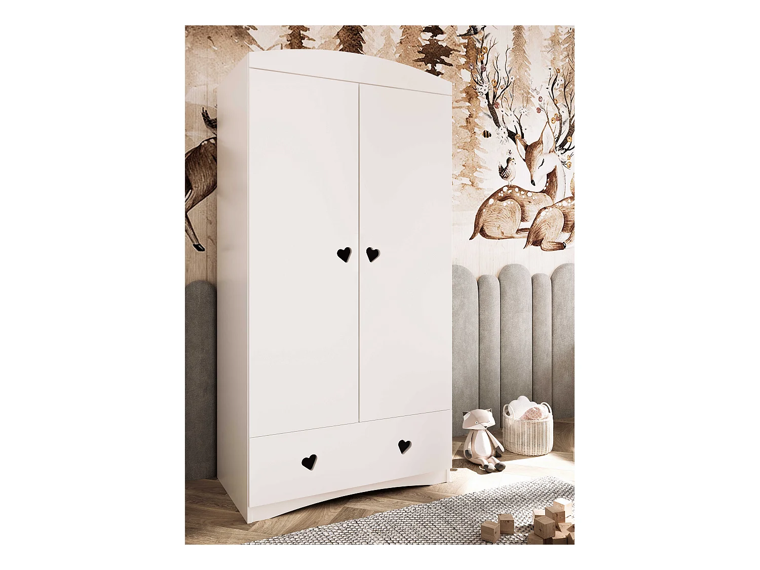 Schrank 2 Türen 1 Schublade Kocot Kids Julia - Weiß