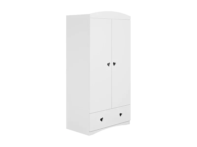 Armoire 2 portes 1 tiroir Julia - Blanc