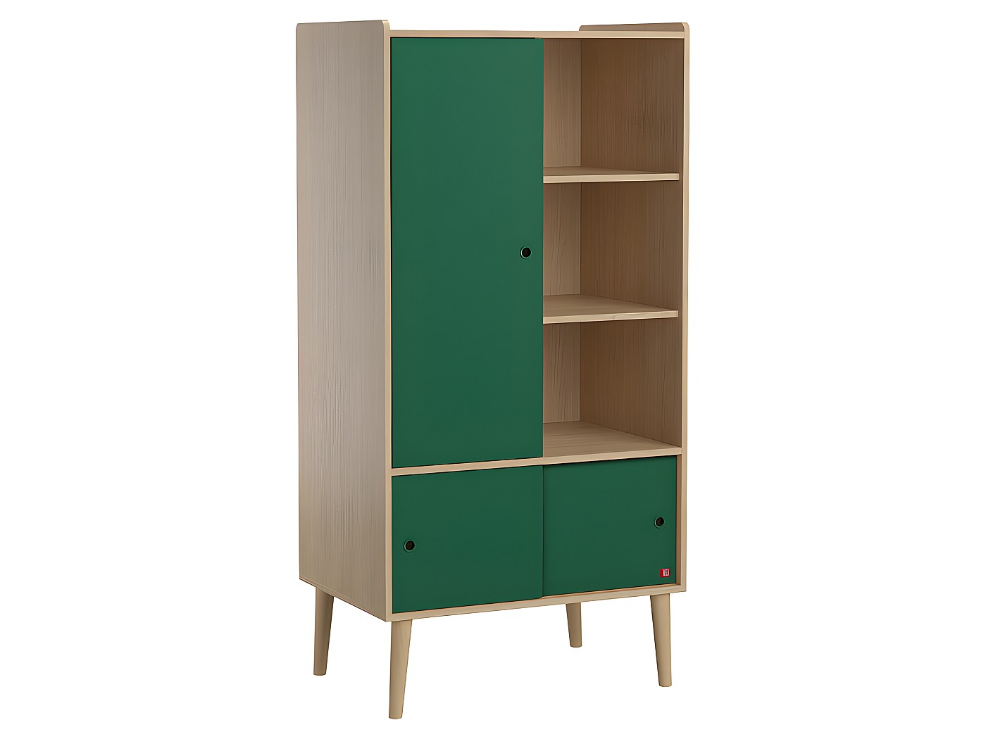 Armoire 1 porte Retro Bois Vert