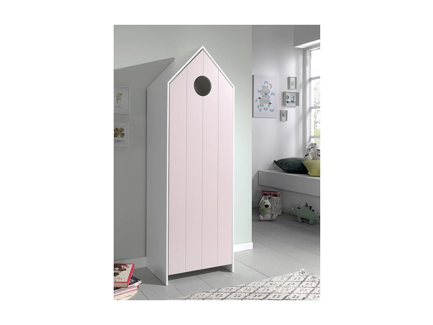 Armoire Enfant 4 Niveaux "Casami" 171cm Rose