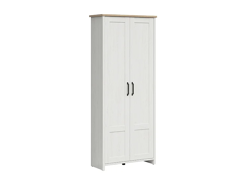 Armoire 2 portes Aksel Blanc et Bois