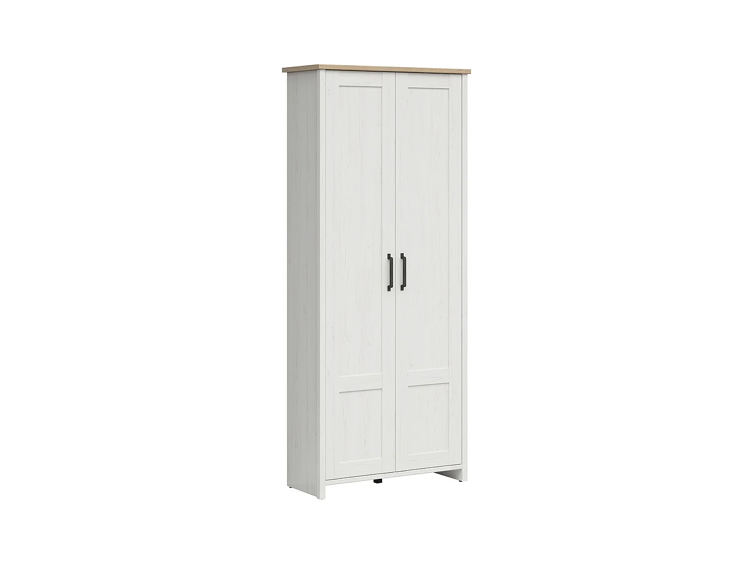 Armoire 2 portes Aksel Blanc et Bois