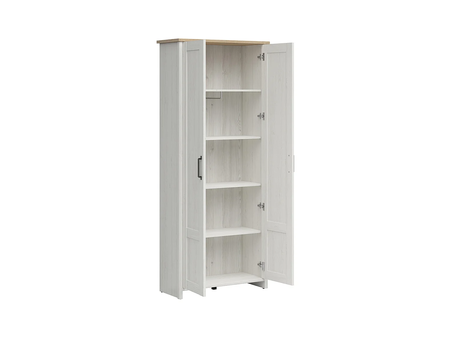 Armoire 2 portes Aksel Blanc et Bois
