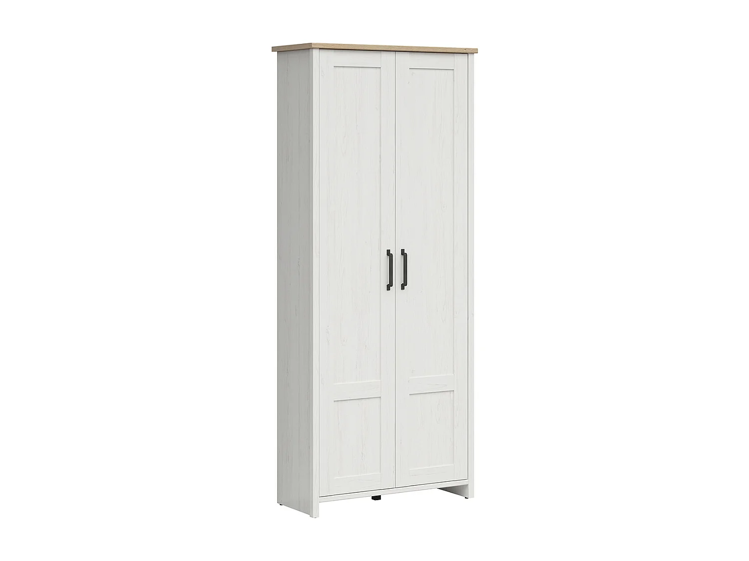 Armoire 2 portes Aksel Blanc et Bois