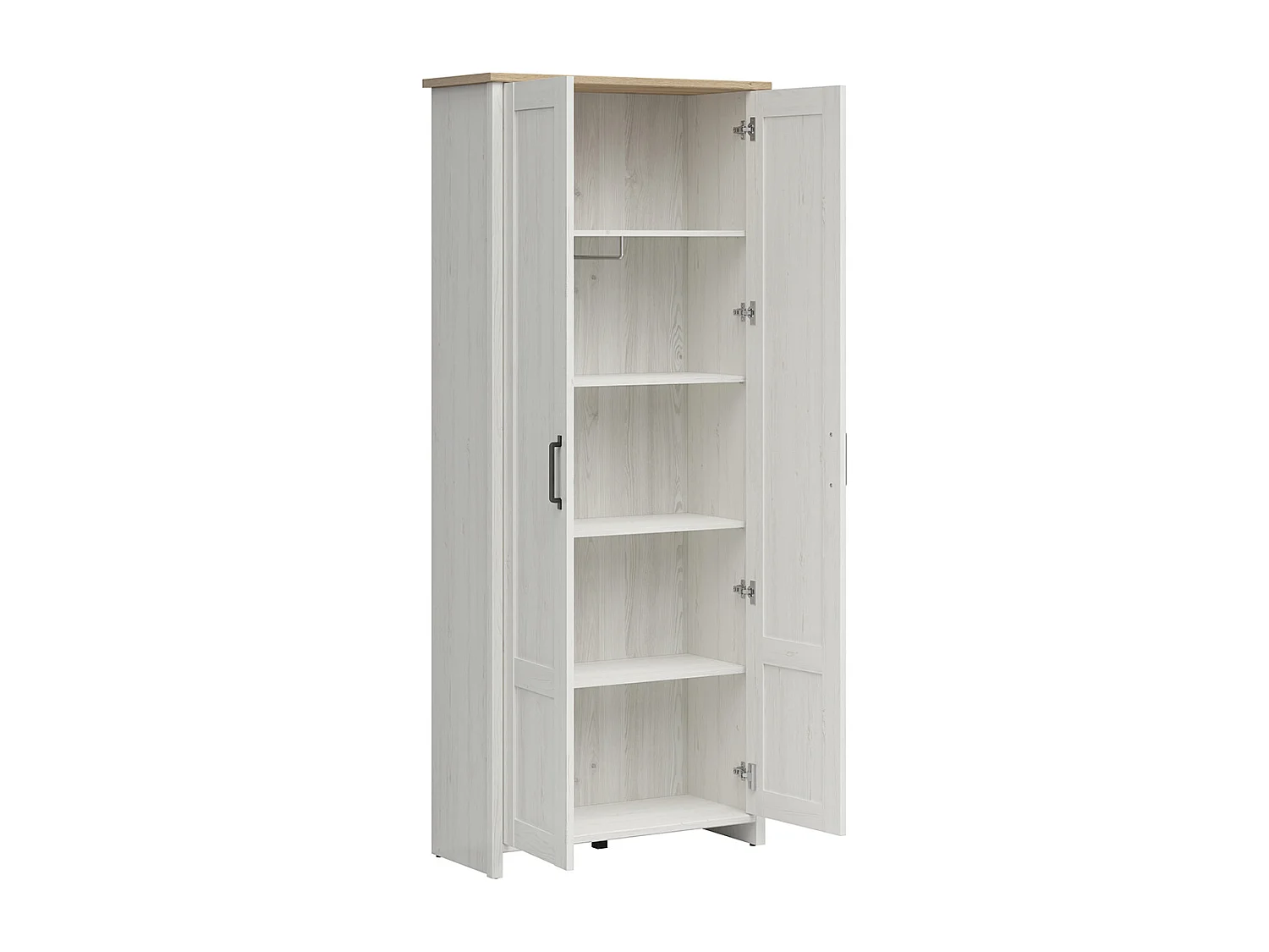 Armoire 2 portes Aksel Blanc et Bois