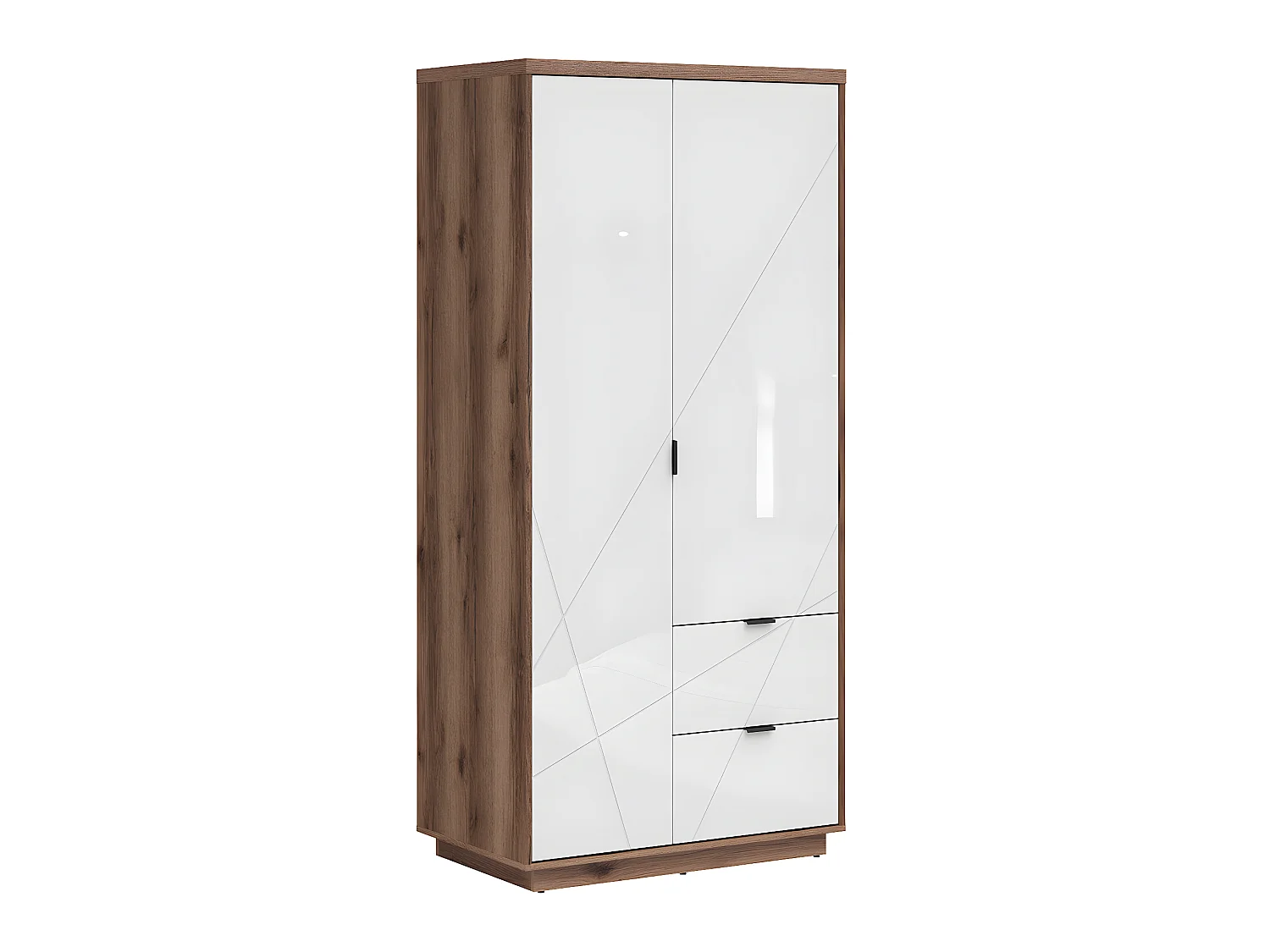 Armario 2 puertas 2 cajones Sven Blanco y Madera