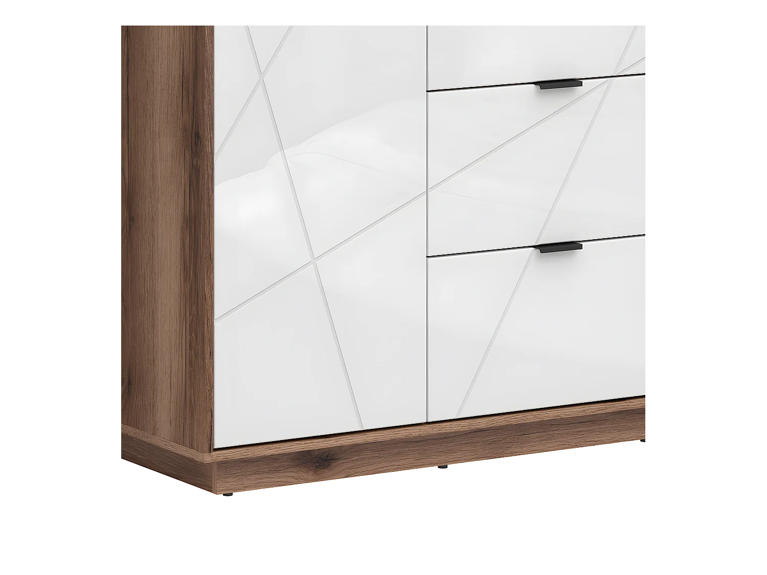 Armario 2 puertas 2 cajones Sven Blanco y Madera