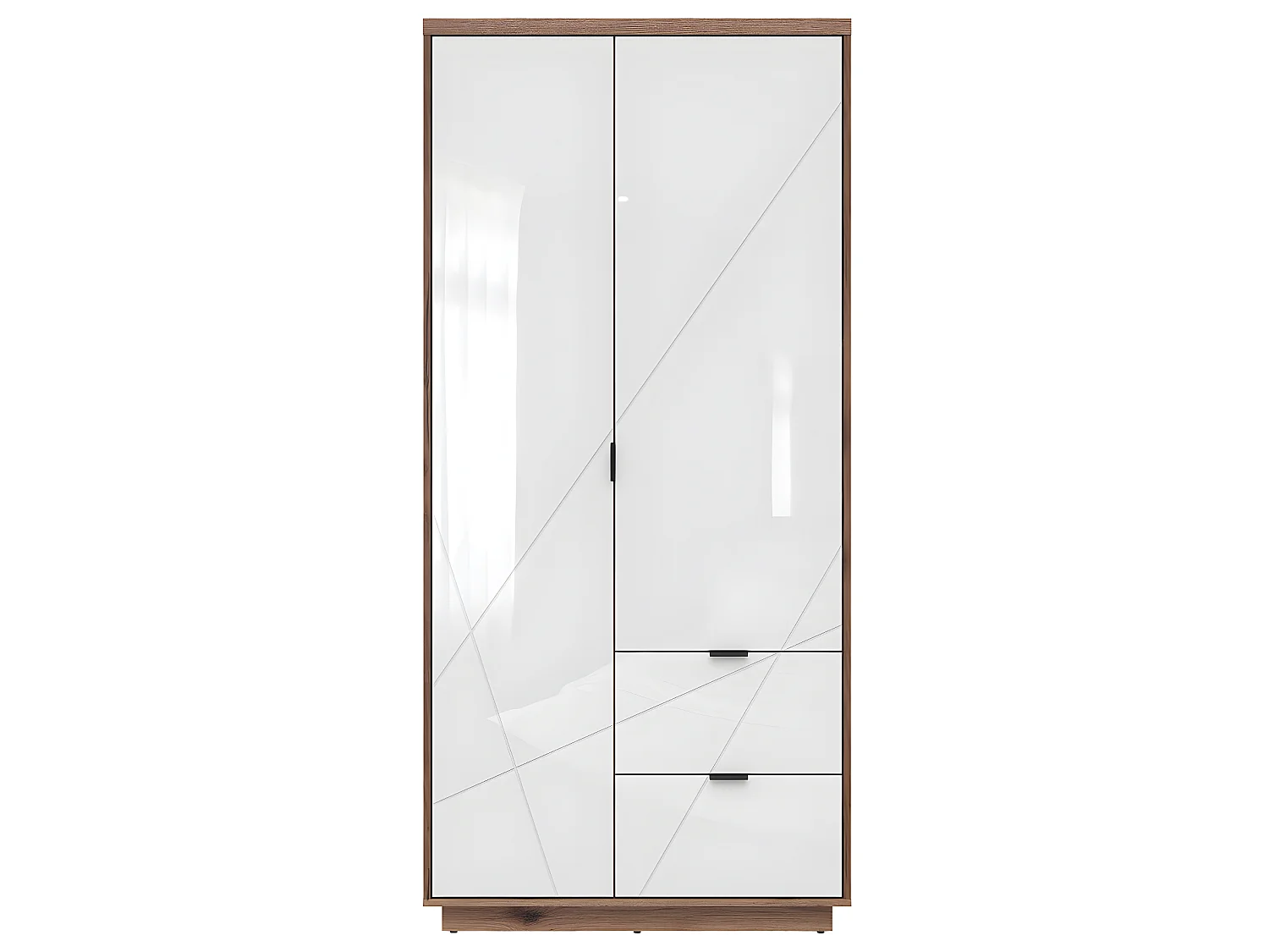 Armadio 2 ante 2 cassetti Sven bianco e marrone 201cm