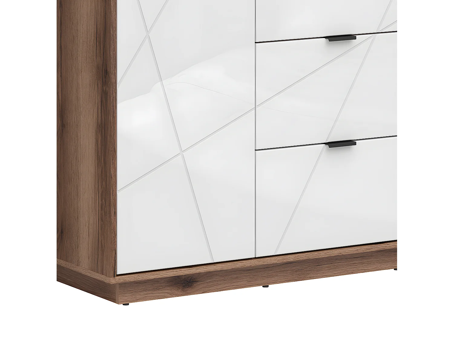 Armadio 2 ante 2 cassetti Sven bianco e marrone 201cm