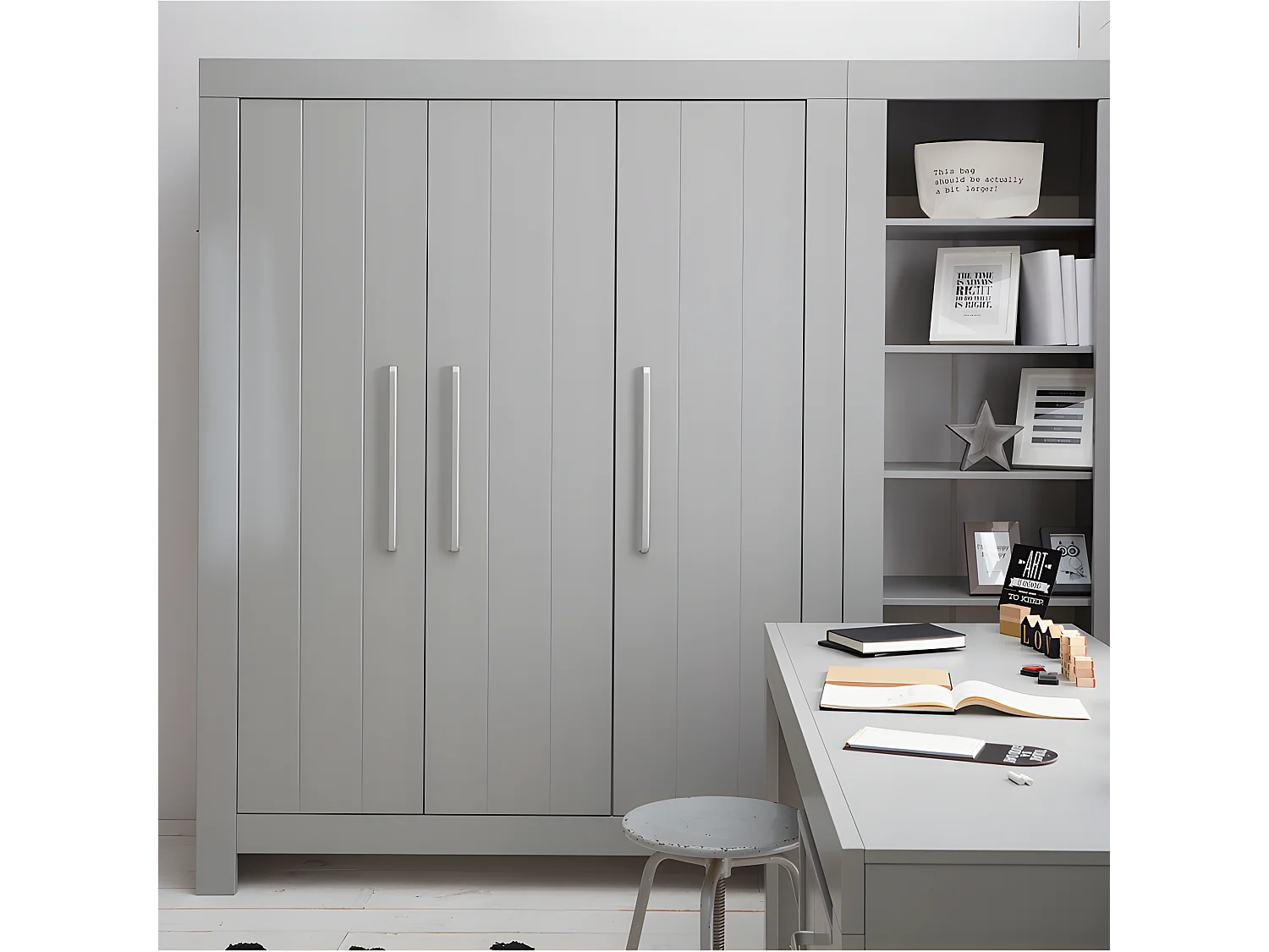 Armoire 3 portes Calmo Gris