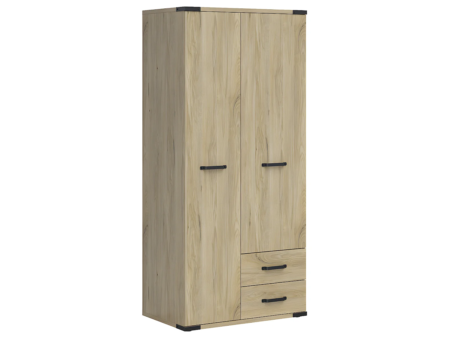 Armário 2 portas 2 gavetas Dako madeira 198cm