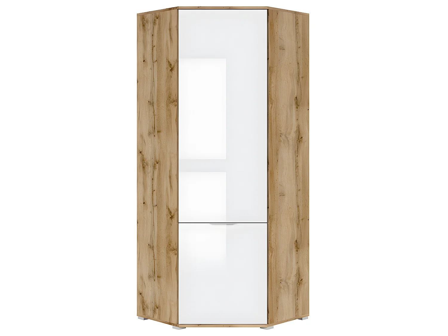 Armário 2 portas Selma branco e madeira 195cm