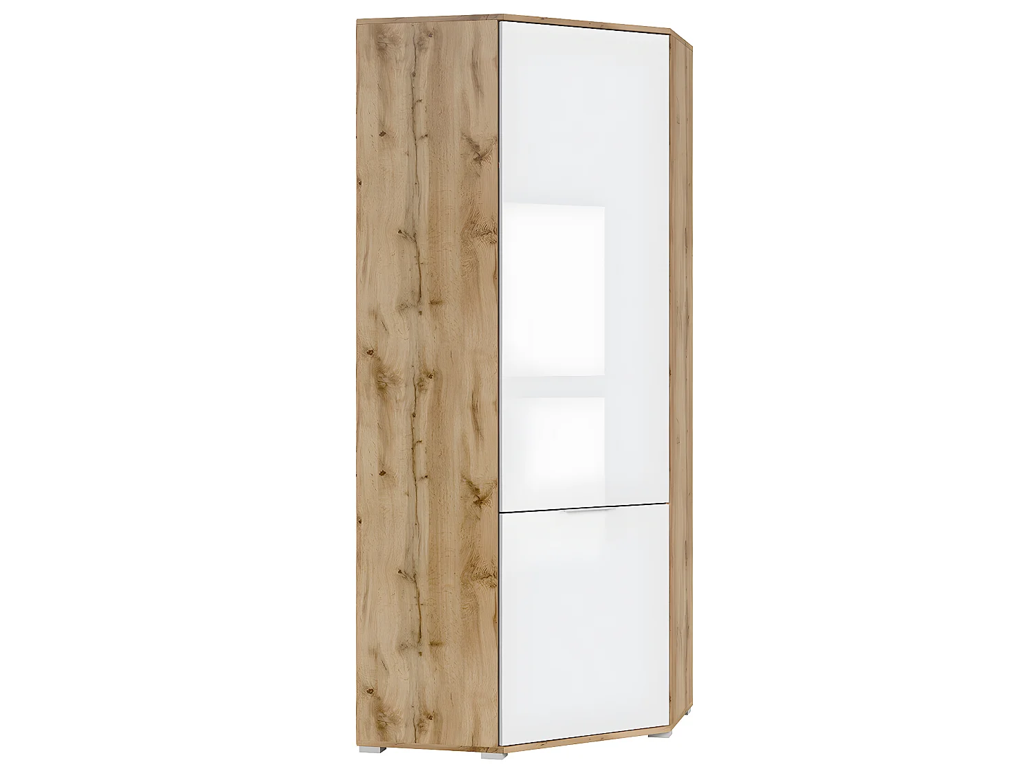 Armário 2 portas Selma branco e madeira 195cm